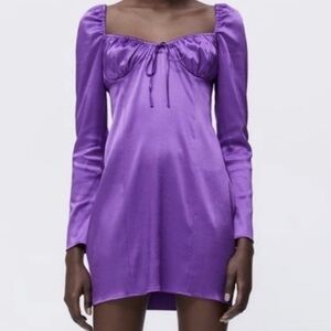 Zara Satin Purple Dress